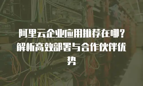 阿里云企业应用推荐在哪？解析高效部署与合作伙伴优势