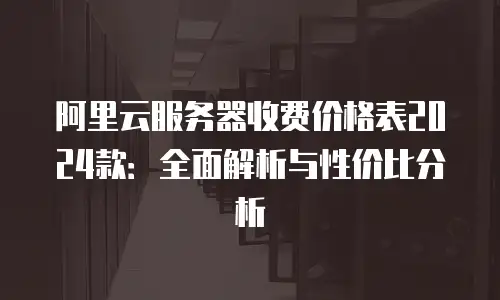 阿里云服务器收费价格表2024款：全面解析与性价比分析