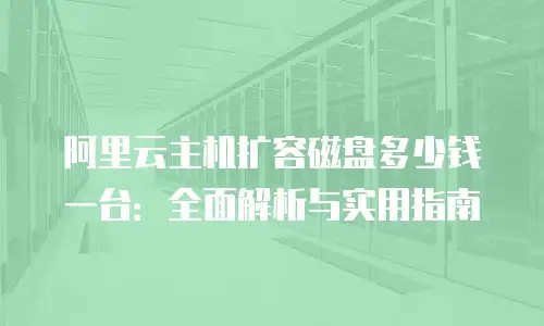 阿里云主机扩容磁盘多少钱一台：全面解析与实用指南