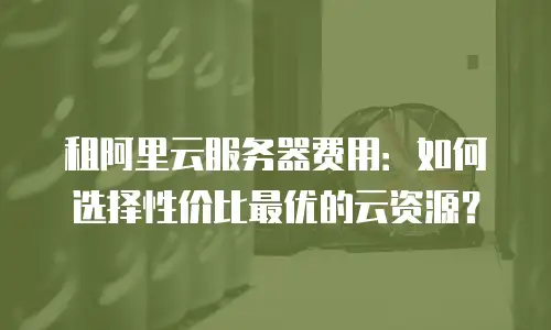 租阿里云服务器费用：如何选择性价比最优的云资源？