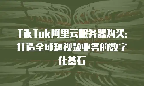 TikTok阿里云服务器购买：打造全球短视频业务的数字化基石