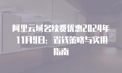 阿里云域名续费优惠2024年11月9日：省钱策略与实用指南