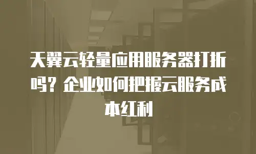 天翼云轻量应用服务器打折吗？企业如何把握云服务成本红利