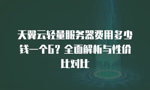 天翼云轻量服务器费用多少钱一个G？全面解析与性价比对比