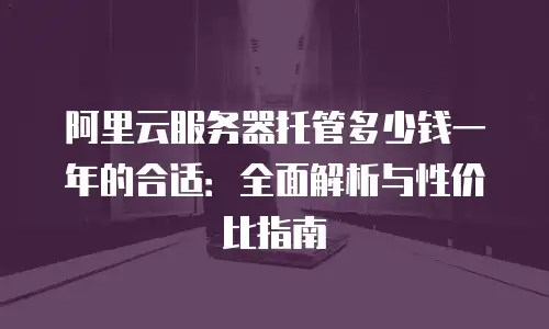 阿里云服务器托管多少钱一年的合适：全面解析与性价比指南