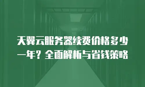 天翼云服务器续费价格多少一年？全面解析与省钱策略