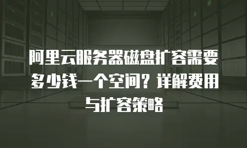 阿里云服务器磁盘扩容需要多少钱一个空间？详解费用与扩容策略
