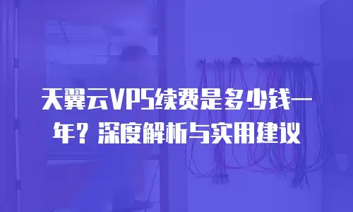 天翼云VPS续费是多少钱一年？深度解析与实用建议
