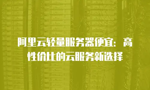 阿里云轻量服务器便宜：高性价比的云服务新选择