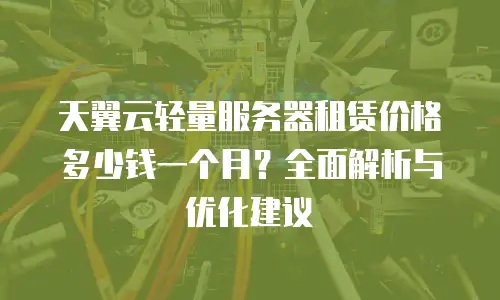 天翼云轻量服务器租赁价格多少钱一个月？全面解析与优化建议