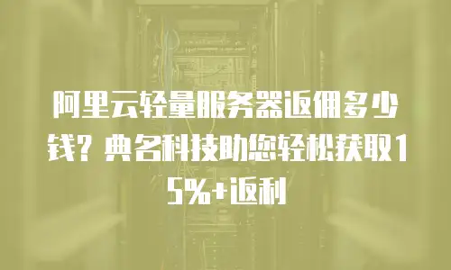 阿里云轻量服务器返佣多少钱？典名科技助您轻松获取15%+返利