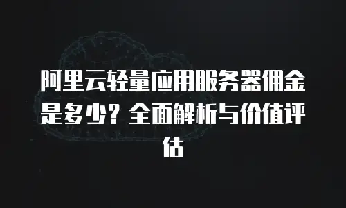 阿里云轻量应用服务器佣金是多少？全面解析与价值评估