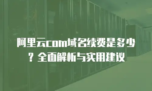 阿里云com域名续费是多少？全面解析与实用建议