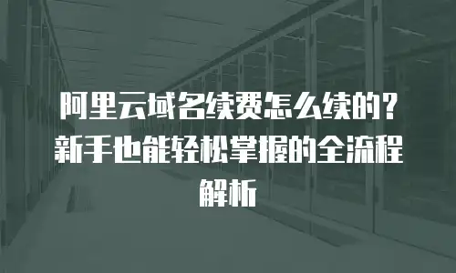 阿里云域名续费怎么续的？新手也能轻松掌握的全流程解析