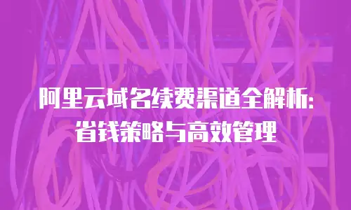 阿里云域名续费渠道全解析：省钱策略与高效管理