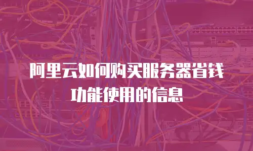 阿里云如何购买服务器省钱功能使用的信息