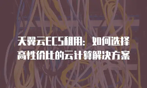 天翼云ECS租用：如何选择高性价比的云计算解决方案