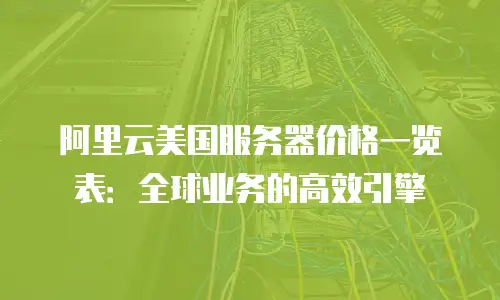 阿里云美国服务器价格一览表：全球业务的高效引擎