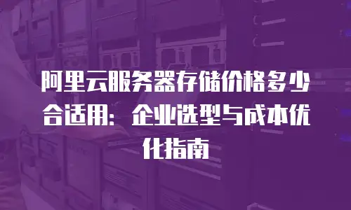 阿里云服务器存储价格多少合适用：企业选型与成本优化指南