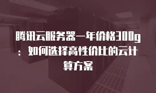 腾讯云服务器一年价格300g：如何选择高性价比的云计算方案