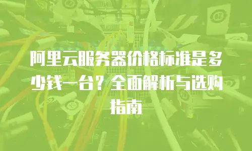 阿里云服务器价格标准是多少钱一台？全面解析与选购指南