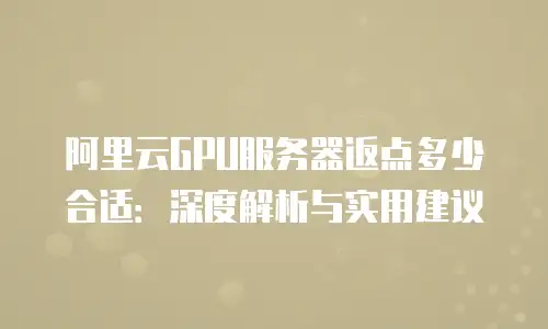 阿里云GPU服务器返点多少合适：深度解析与实用建议