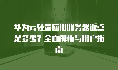 华为云轻量应用服务器返点是多少？全面解析与用户指南