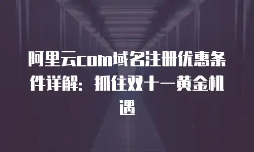 阿里云com域名注册优惠条件详解：抓住双十一黄金机遇