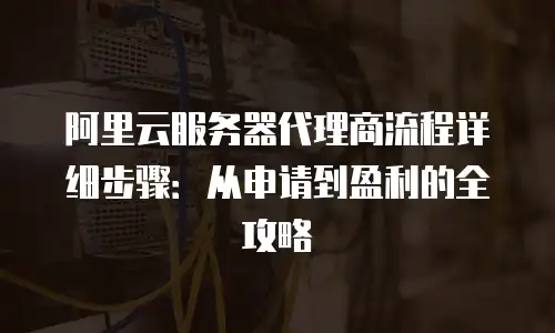 阿里云服务器代理商流程详细步骤：从申请到盈利的全攻略