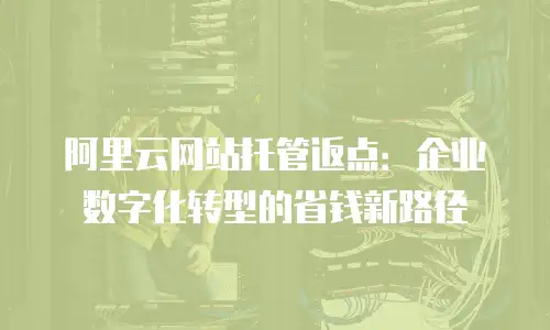 阿里云网站托管返点：企业数字化转型的省钱新路径