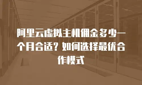 阿里云虚拟主机佣金多少一个月合适？如何选择最优合作模式