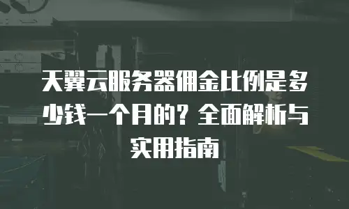 天翼云服务器佣金比例是多少钱一个月的？全面解析与实用指南