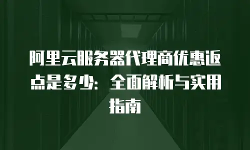 阿里云服务器代理商优惠返点是多少：全面解析与实用指南