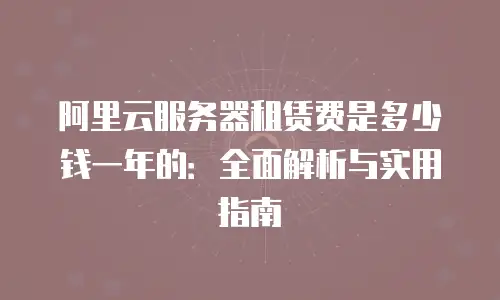 阿里云服务器租赁费是多少钱一年的：全面解析与实用指南