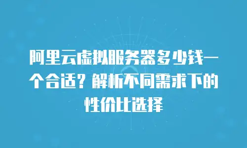 阿里云虚拟服务器多少钱一个合适？解析不同需求下的性价比选择