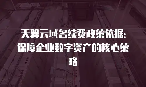 天翼云域名续费政策依据：保障企业数字资产的核心策略