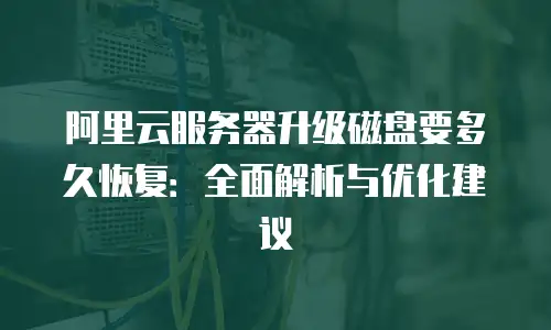阿里云服务器升级磁盘要多久恢复：全面解析与优化建议