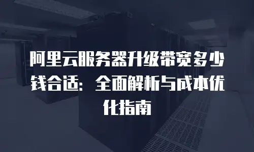阿里云服务器升级带宽多少钱合适：全面解析与成本优化指南