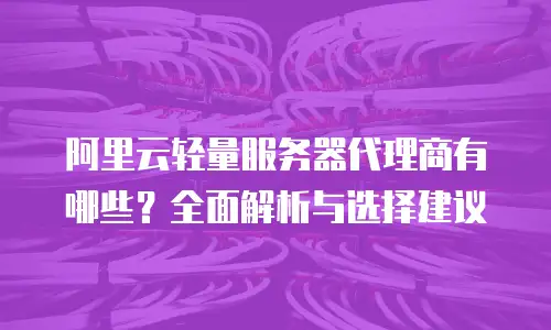 阿里云轻量服务器代理商有哪些？全面解析与选择建议