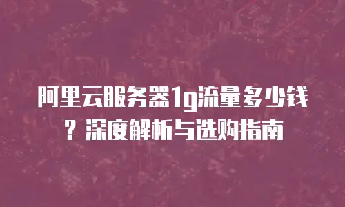 阿里云服务器1g流量多少钱？深度解析与选购指南