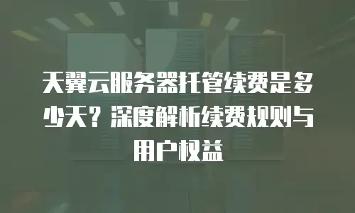 天翼云服务器托管续费是多少天？深度解析续费规则与用户权益