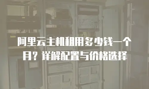 阿里云主机租用多少钱一个月？详解配置与价格选择