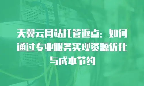 天翼云网站托管返点：如何通过专业服务实现资源优化与成本节约