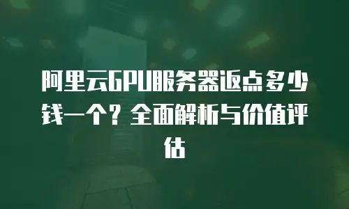 阿里云GPU服务器返点多少钱一个？全面解析与价值评估