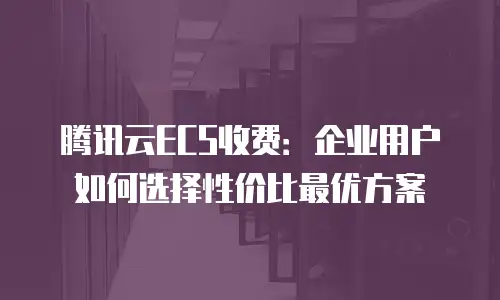 腾讯云ECS收费：企业用户如何选择性价比最优方案