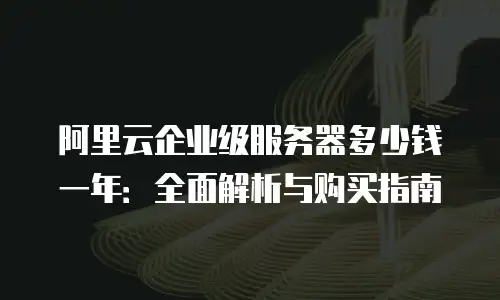 阿里云企业级服务器多少钱一年：全面解析与购买指南