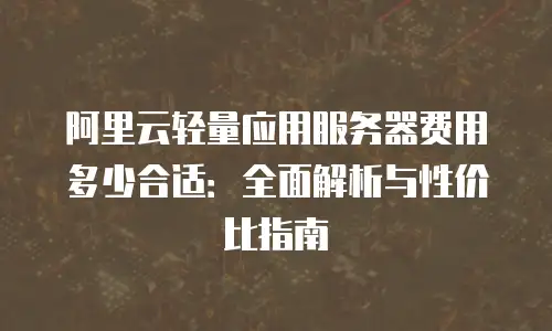 阿里云轻量应用服务器费用多少合适：全面解析与性价比指南