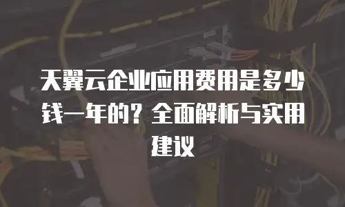 天翼云企业应用费用是多少钱一年的？全面解析与实用建议
