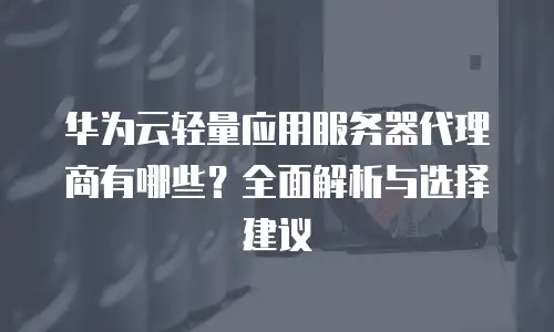 华为云轻量应用服务器代理商有哪些？全面解析与选择建议