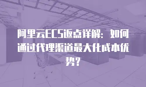 阿里云ECS返点详解：如何通过代理渠道最大化成本优势？